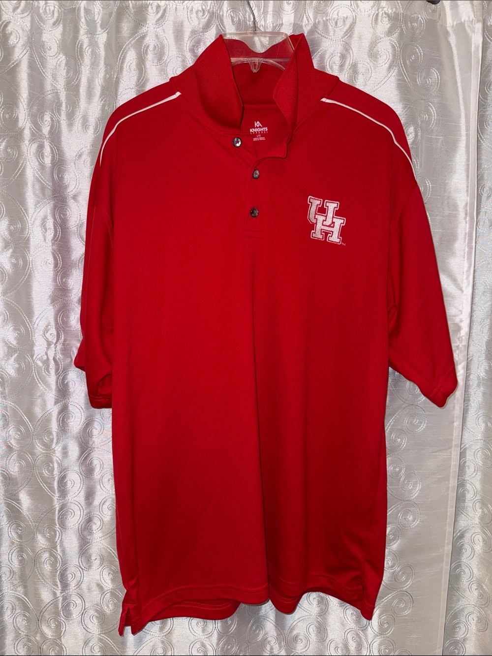 Knights Apparel NCAA University of Houston Cougars Red Polo Men’s Size L 🔥 G15